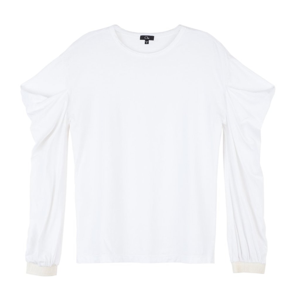 Clu white cotton statement long sleeve shirt